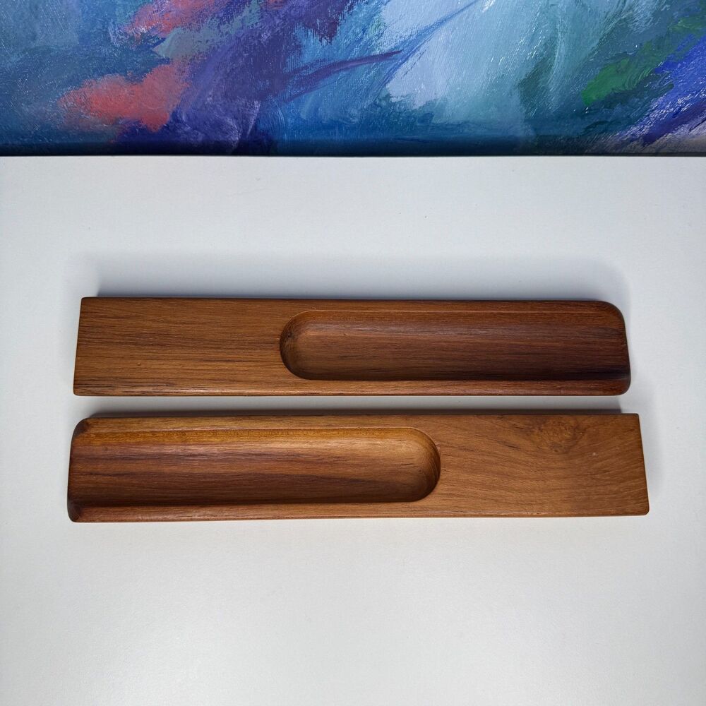 Teak Wood Salad Server Utensils Dansk MCM Design JHQ Jens Quistgaard Salad Tongs